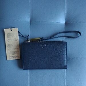 Margot Midnight Blue Leather Wristlet